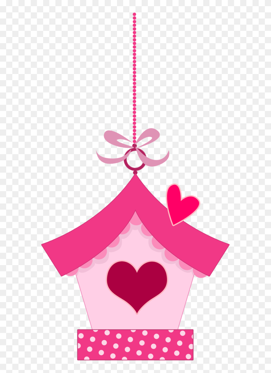 Pink In Love Birds Clipart - Topo De Bolo Jardim Encantado Para Imprimir - Png Download