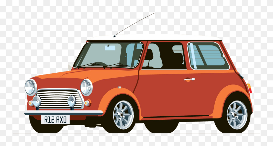 Mini Cooper Classic Car Hot E9 Bmw Clipart - Classic Mini Cooper Illustration - Png Download