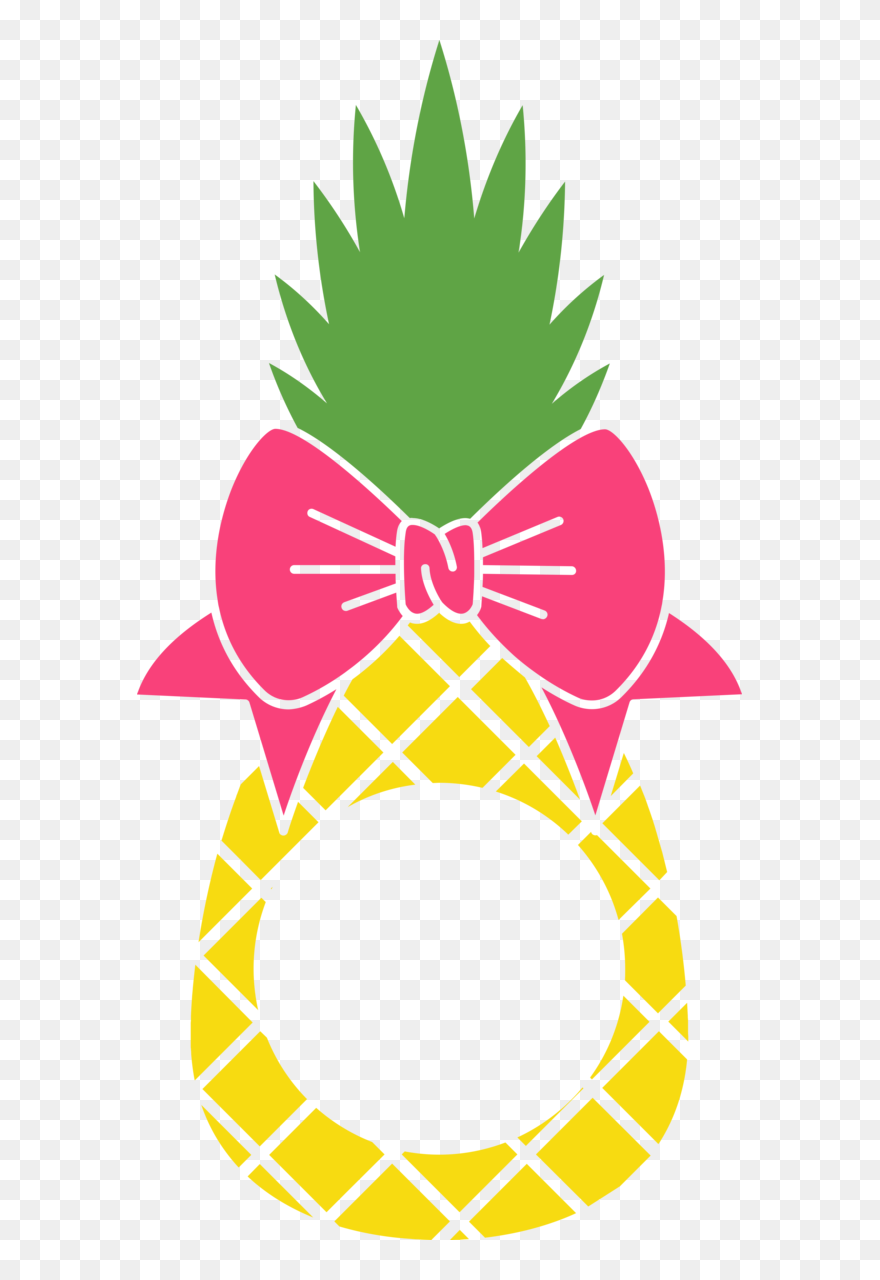 Pineapple Monogram Clipart Vector Royalty Free Stock - Pineapple With Bow Svg - Png Download