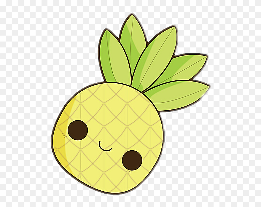 #kawaii #cute #pineapple #yellow #chibi #small #little - Cute Easy Pineapple Drawing Clipart