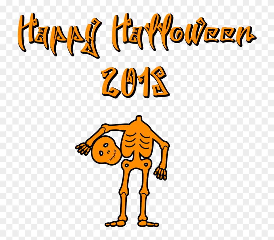 Happy Halloween 2018 Scary Font Skeleton - Scary Happy Halloween Clipart - Png Download
