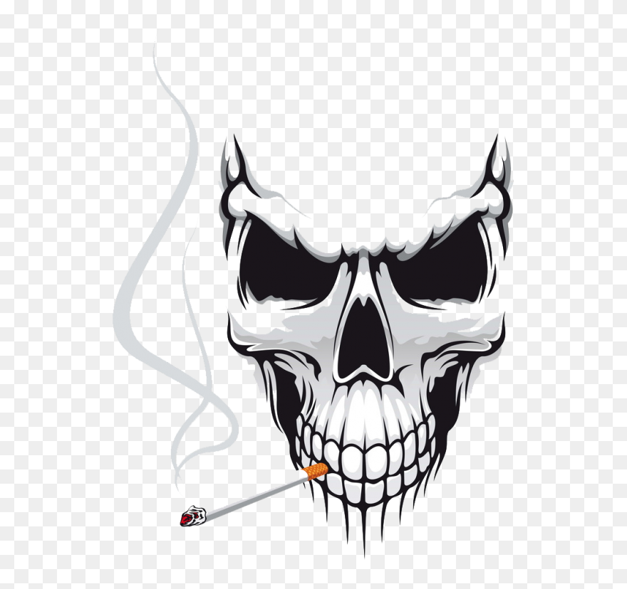Skull Sticker For Bike Clipart