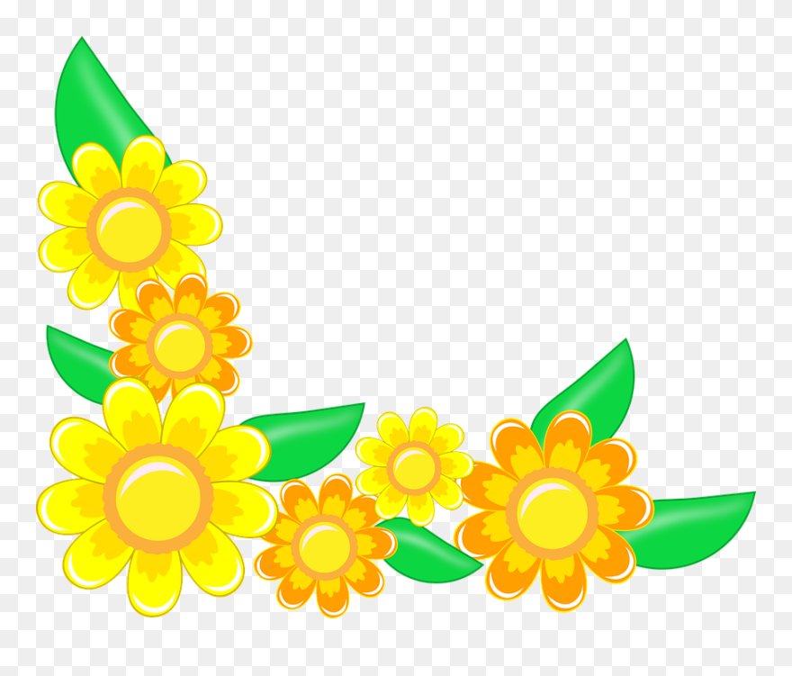 Flower Corner Borders Designs Clipart