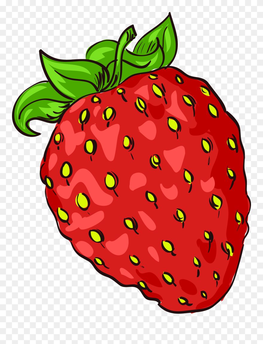 Strawberry Clipart Food - Transparent Background Fruit Cartoon - Png Download