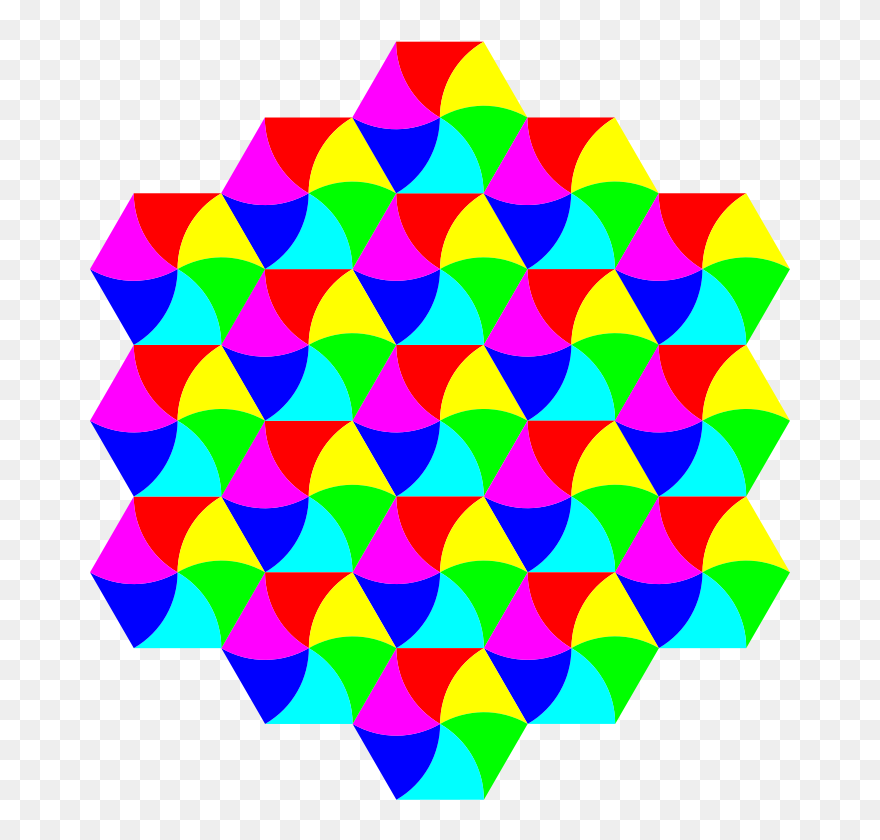 Swirly Hexagon Tessellation - Tessellation Art Clipart