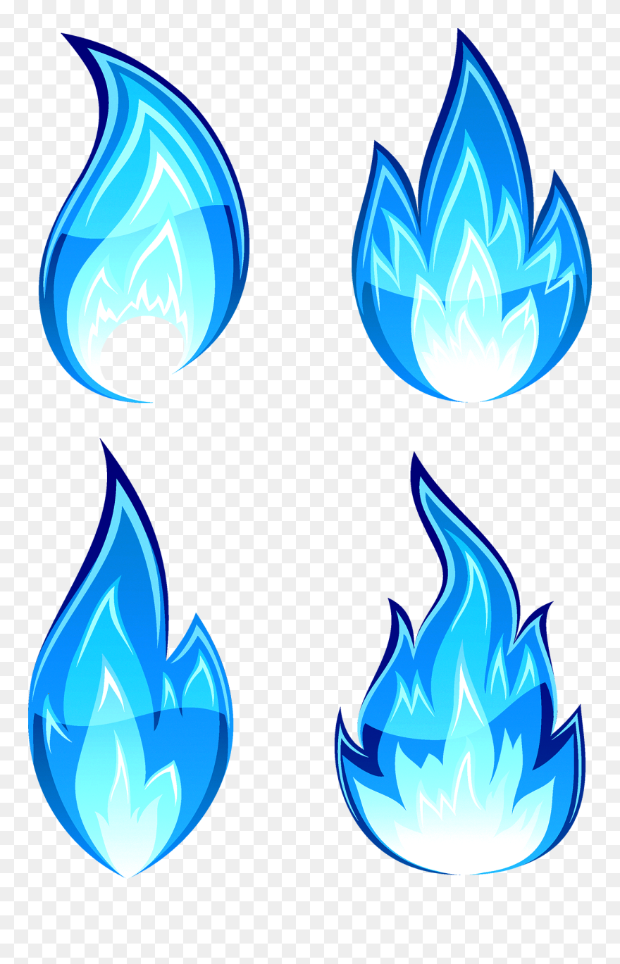 Flame Fire Drawing Clip Art - Clipart Blue Fire - Png Download
