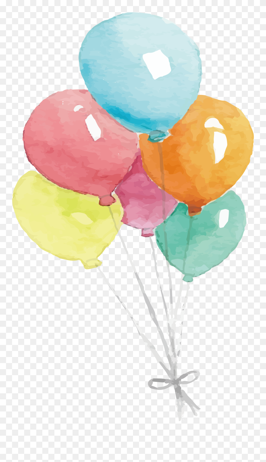 Clipart Balloon Watercolour, Clipart Balloon Watercolour - Watercolor Balloons Transparent Background - Png Download