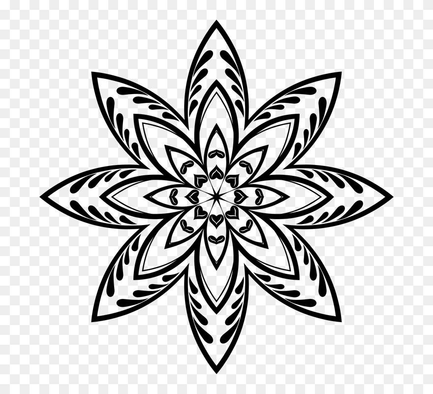 Drawing Geometric Star Transparent Png Clipart Free - Radial Balance Black And White