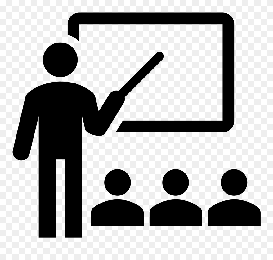 Chalkboard With Teacher - Teacher Clipart