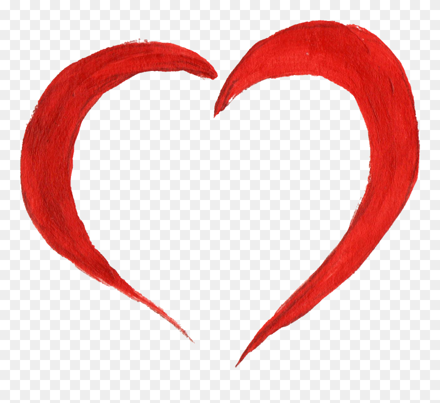 Painted Png Transparent - Red Heart Paint Png Clipart