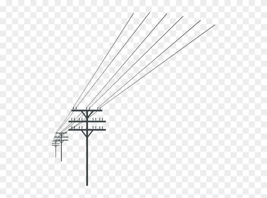 Vector Power Electric Line - Electric Pole Silhouette Png Clipart
