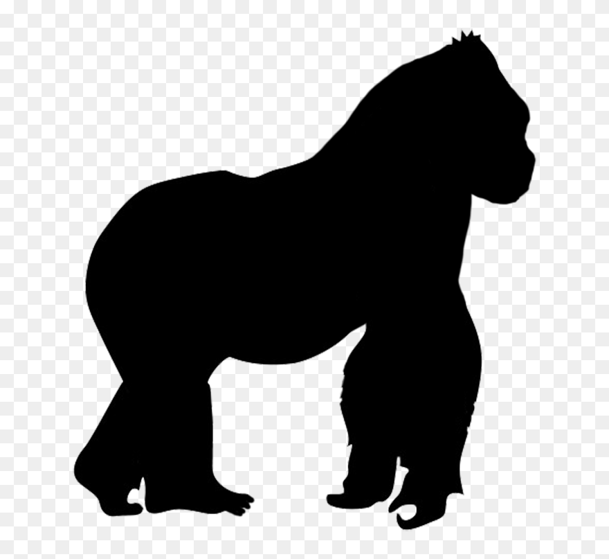 Gorilla Silhouette Clip Art - Clipart Gorilla Silhouette - Png Download