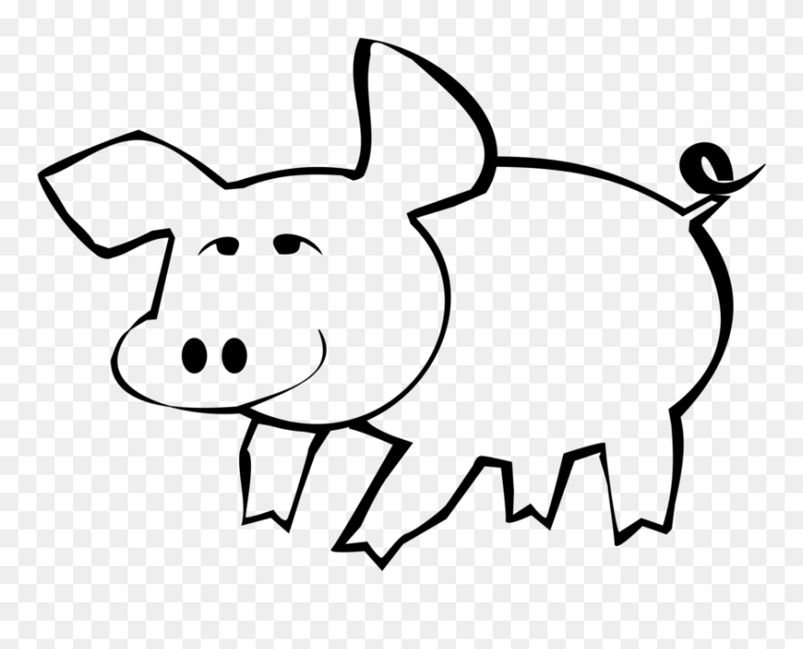 Monochrome Like Mammal - Pig Png Outline Clipart