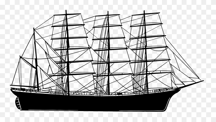 Sailing Ship 25 Clip Arts - Drawing Sailing Ship Sailboat Clipart - Png Download