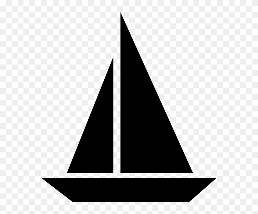 Sail Boat Clip Art Black And White - Png Download