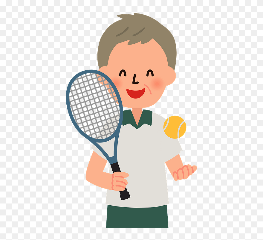 Senior Man Tennis Sports Clipart - 無料 イラスト テニス - Png Download
