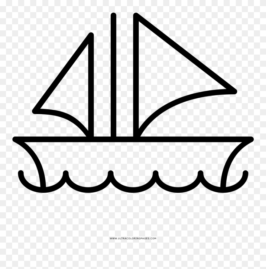 Sail Boat Coloring Page - Sail Clipart