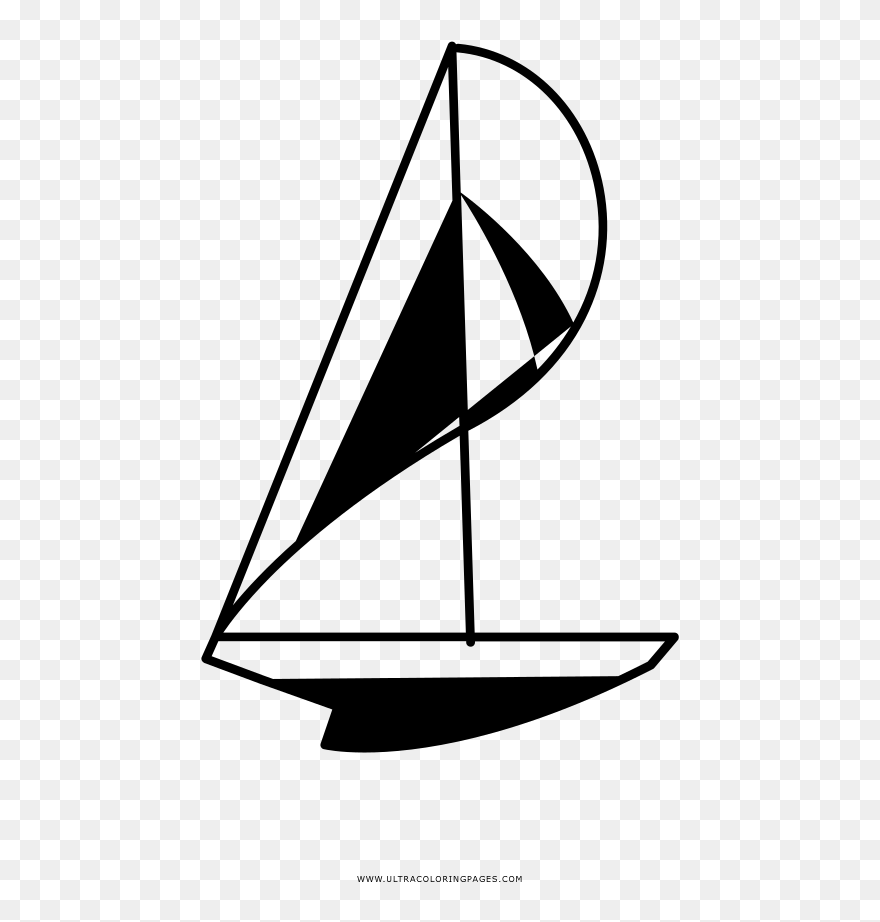 Sailboat Coloring Page - Sail Clipart