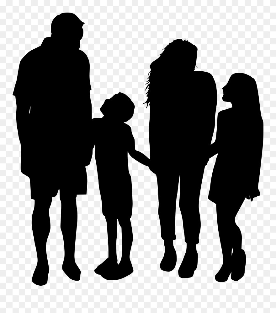 Silhouette Family Png - Family Of 4 Silhouette Clipart