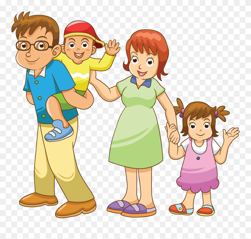 A Nuclear Family Clipart - Drawing - Png Download