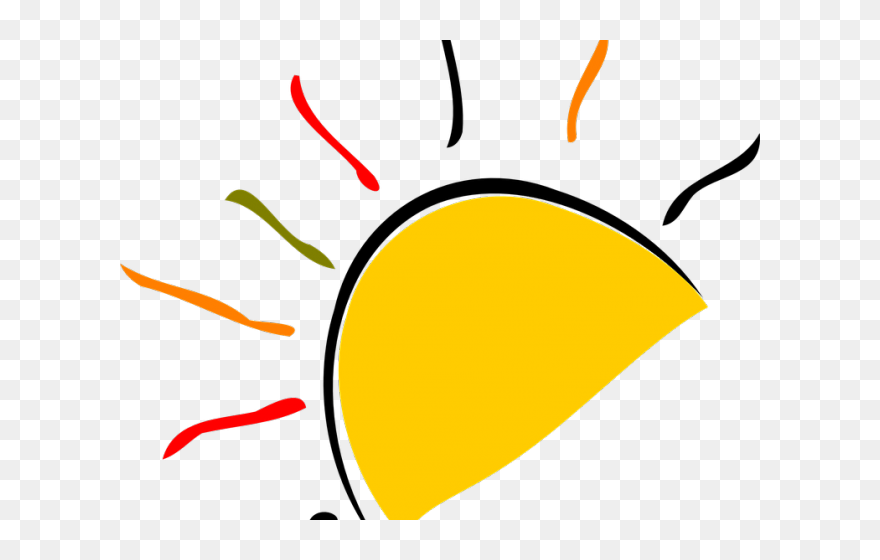Good Evening Clipart Sun Ray - Half Of A Yellow Sun - Png Download