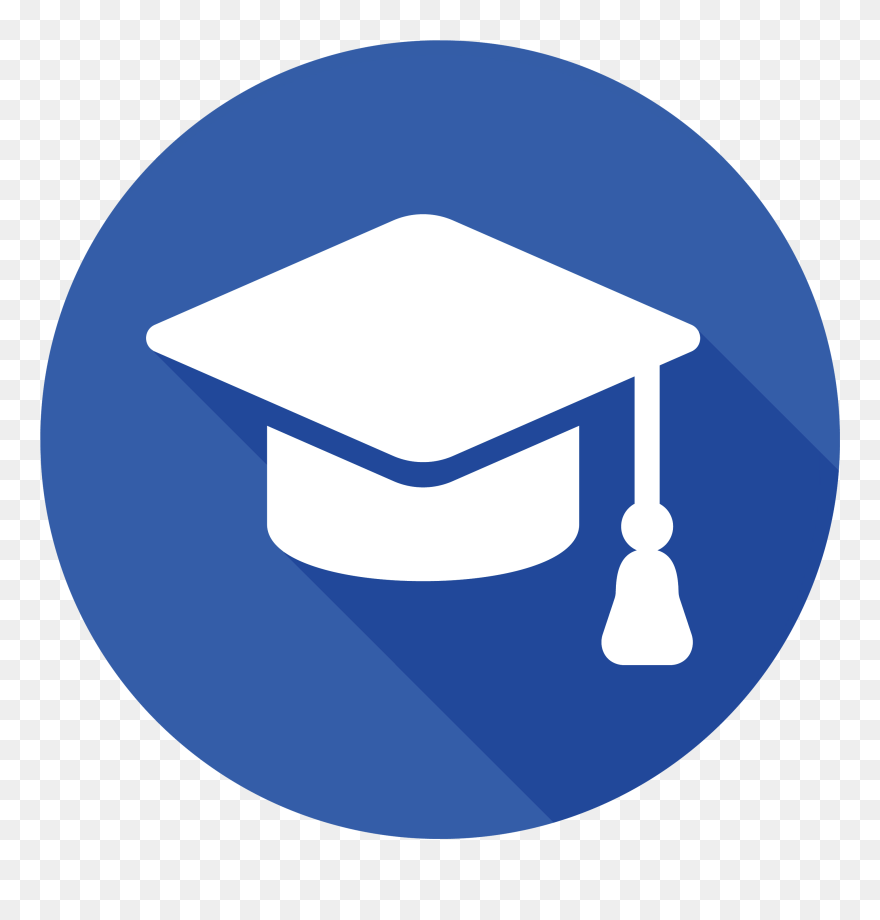Teach Leadership Skills - Blue Graduation Cap Icon Clipart