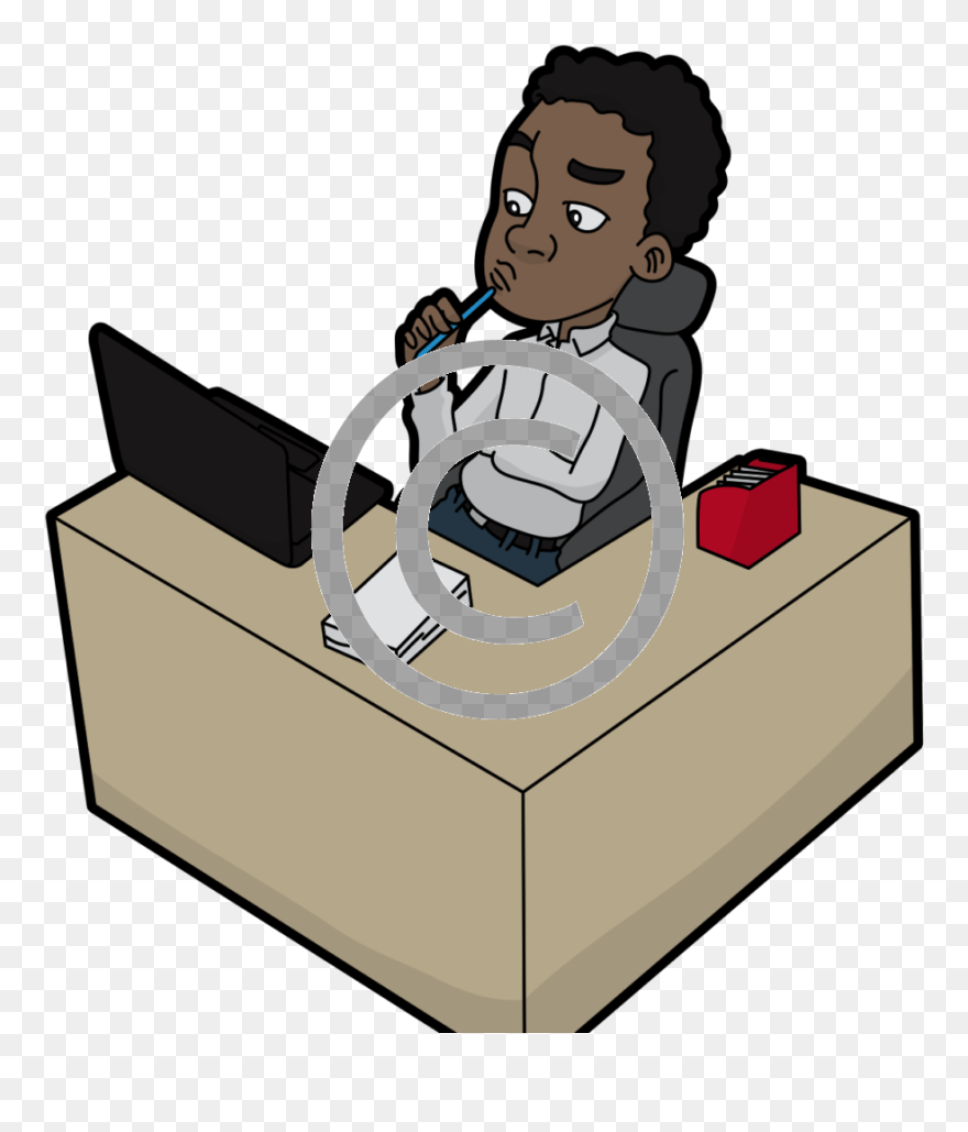 Black Computer Guy Cartoon Clipart