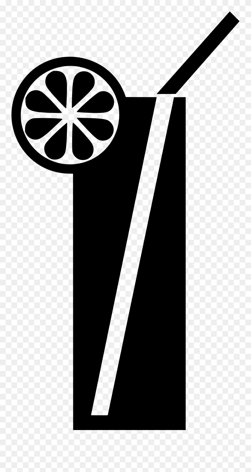 Cocktail Clipart Abstract - Alcohol Clipart Black And White - Png Download