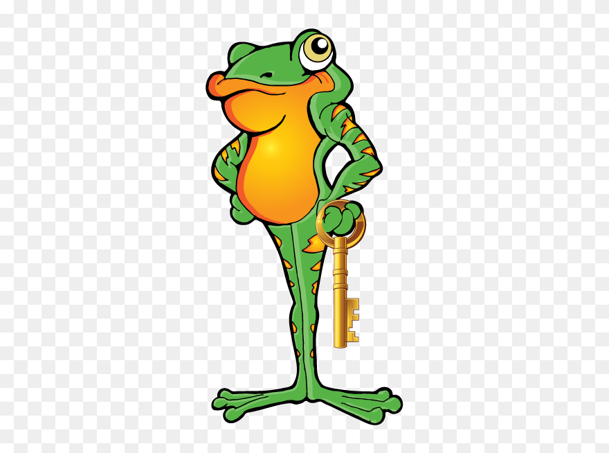 Frog"s Safe & Key - Frog With A Key Clipart