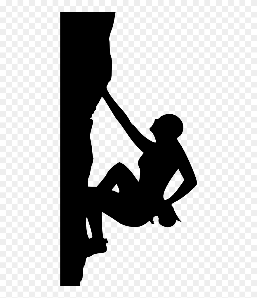 Silhouette Rock Climber Vector Clipart