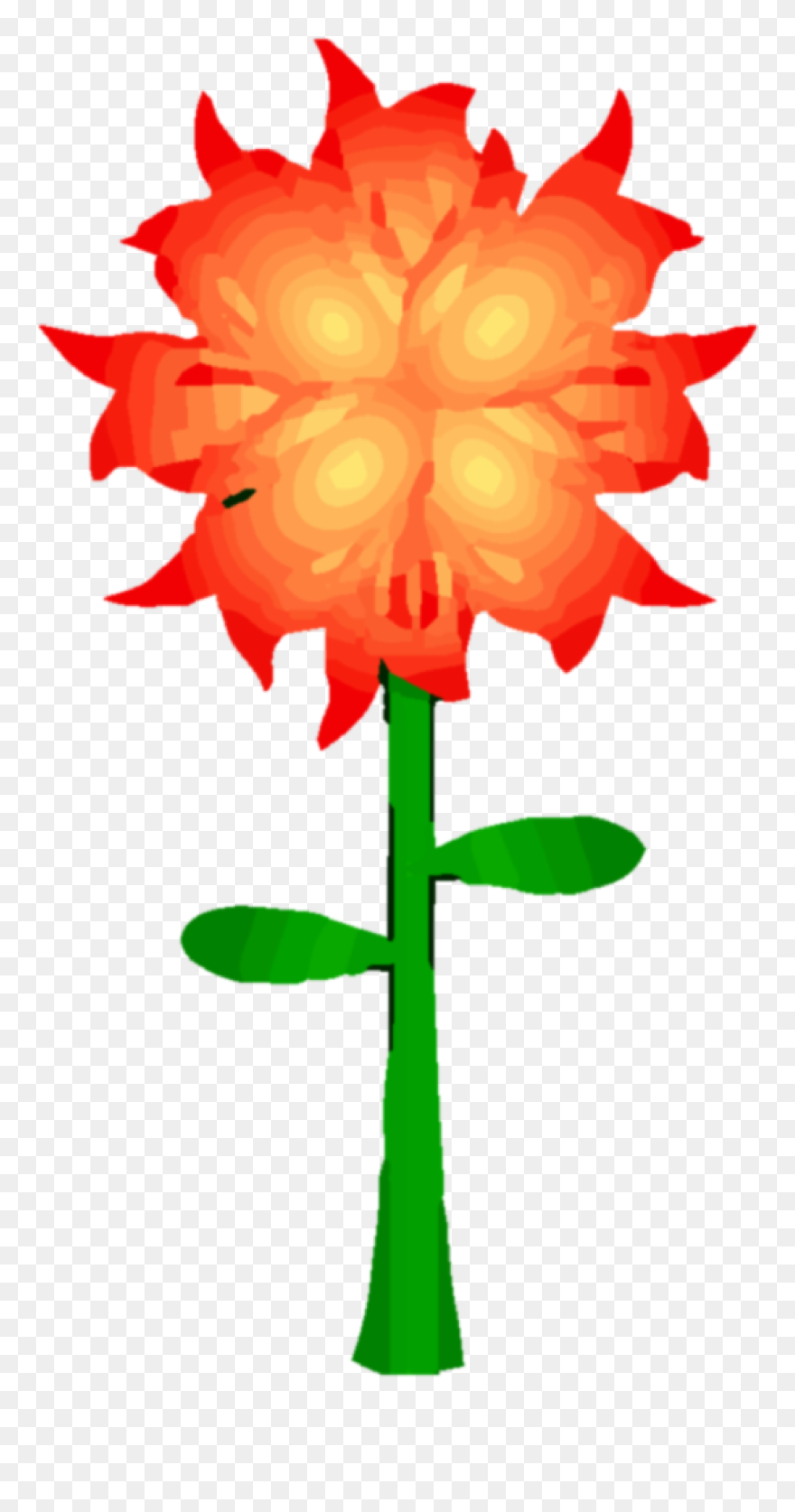 Fire Flower Png Clipart - Cartoon Flower With Stem Transparent Png