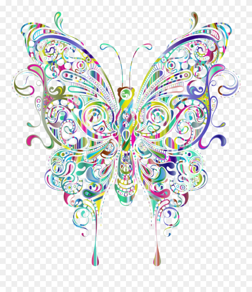 Butterfly Svg Clip Arts - Cartoon Transparent Background Butterfly - Png Download