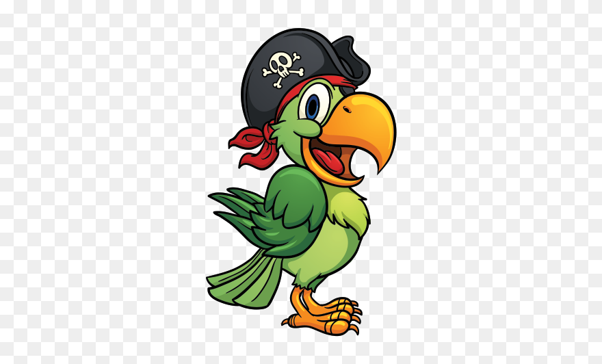 Printed Vinyl Pirate Stickers - Transparent Background Pirate Parrot Clipart - Png Download