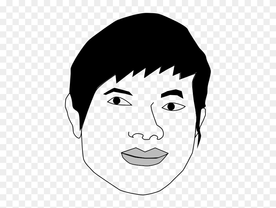 Asian Man Portrait Vector Image - Wtf Meme Face Png Clipart