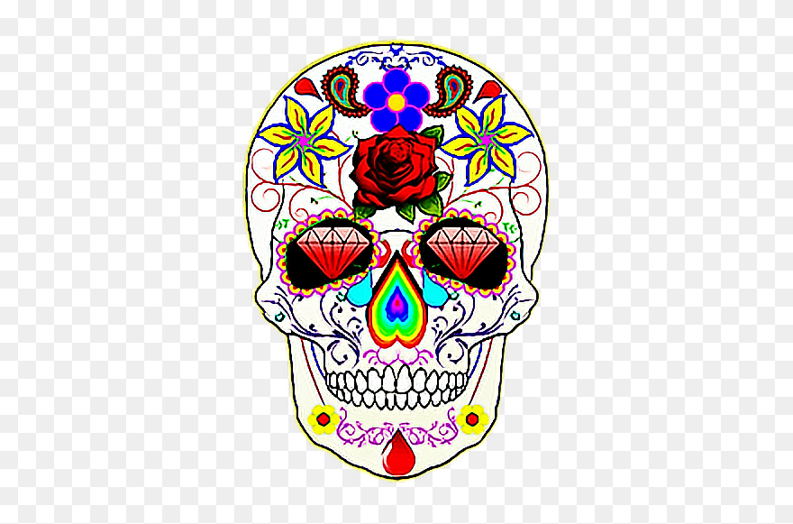 #sugar Skull #skull #colorful #celebration #tattoo - Sugar Skull Salad Plates Clipart