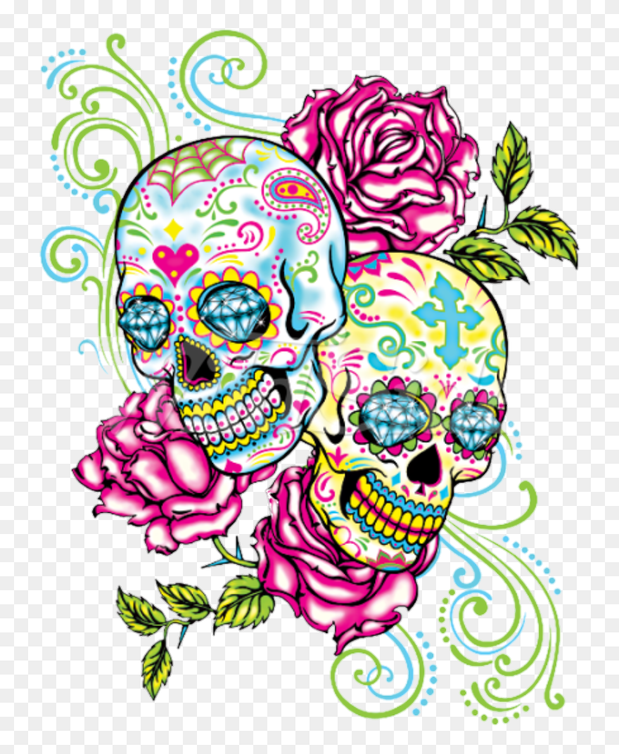 #skulls #skull #tattoo #tattoos #sugarskulls - 2 Sugar Skull Tattoo Clipart