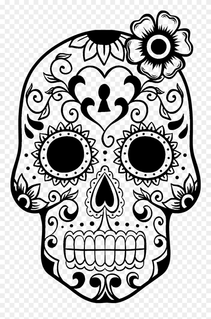 Free Clip Art Skull Black And White - Png Download