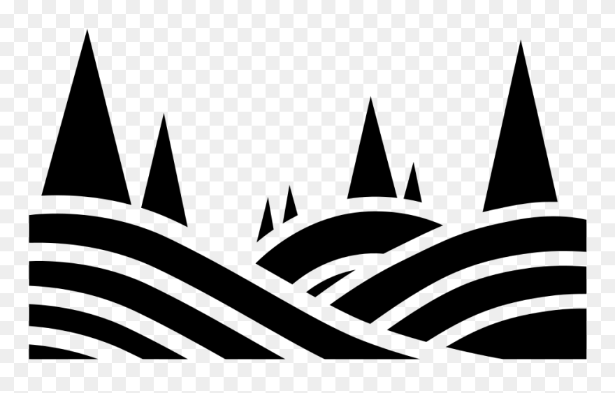 Black And White Landscape Silhouette Clipart