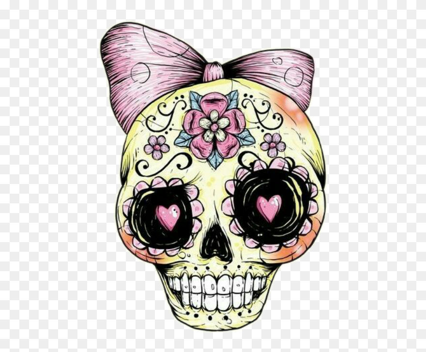 #skull #skulls #sugarskull #sugarskulls #skulltattoo - Girl Sugar Skulls Iphone Clipart