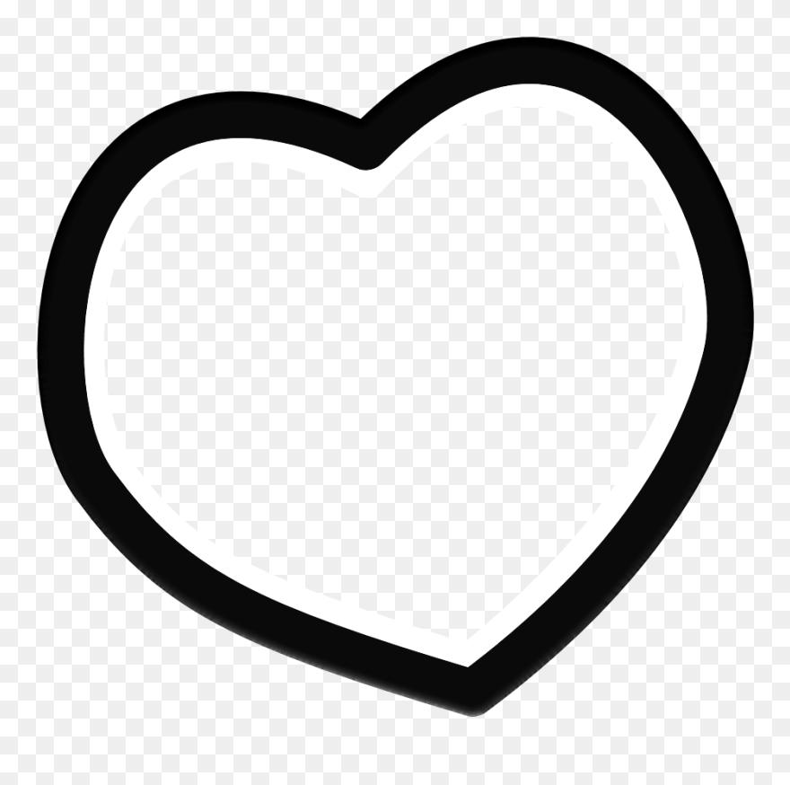 Heart Black And White Clip Art - Black Heart Frame Transparent - Png Download