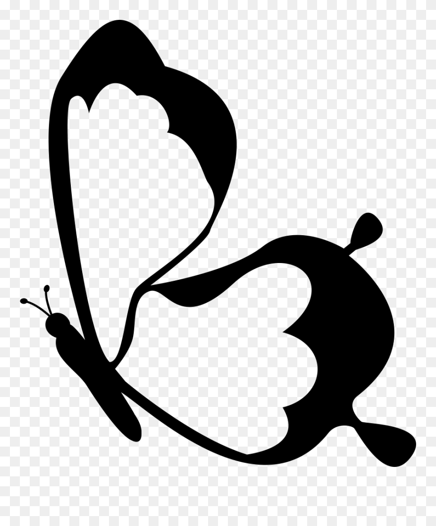 Butterfly Flying Insect Side View - Flying Butterfly Icon Clipart