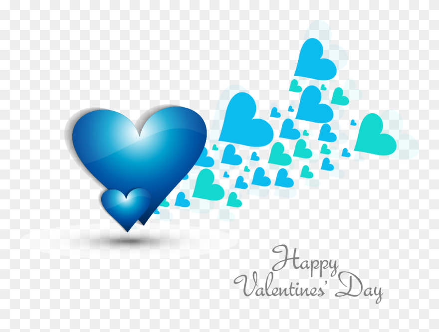Blue Heart-shaped Elements Png Download - Full Hd Happy Valentines Day 2020 Clipart