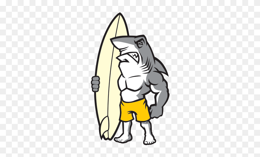 Surfboard Shark Surfer - Strong Shark Clipart
