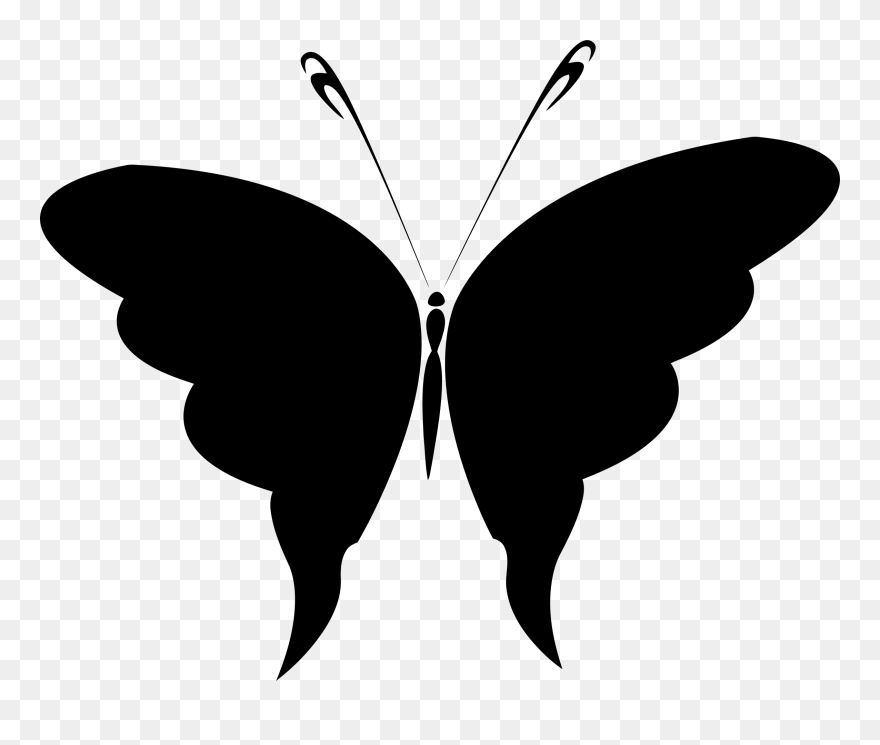 Silhouettes Clipart Butterfly - Butterfly Icon Transparent Background Png