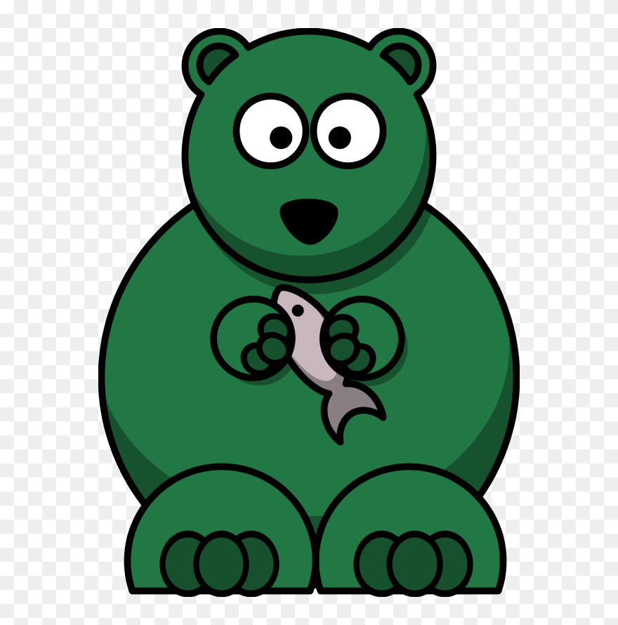 Bear Holding A Fish Comic - Cartoon Bear Eating Fish Clipart