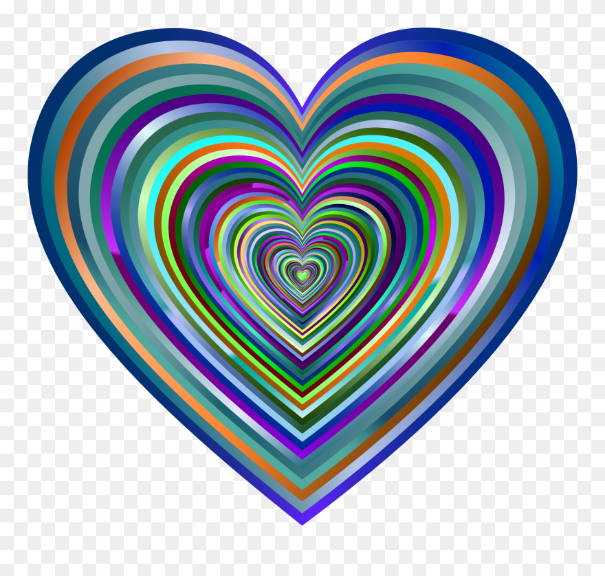 Physcedelic Clipart Colorful 3 Tunnel Tunnel Hearts - Colorful Heart Png Transparent Png