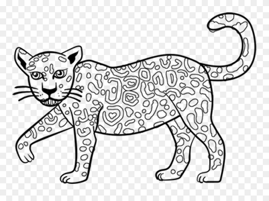 Drawing Cheetah Illustrated - Easy Jaguar Clip Art - Png Download