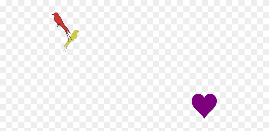 Birds On A Branch Svg Clip Arts - Heart - Png Download