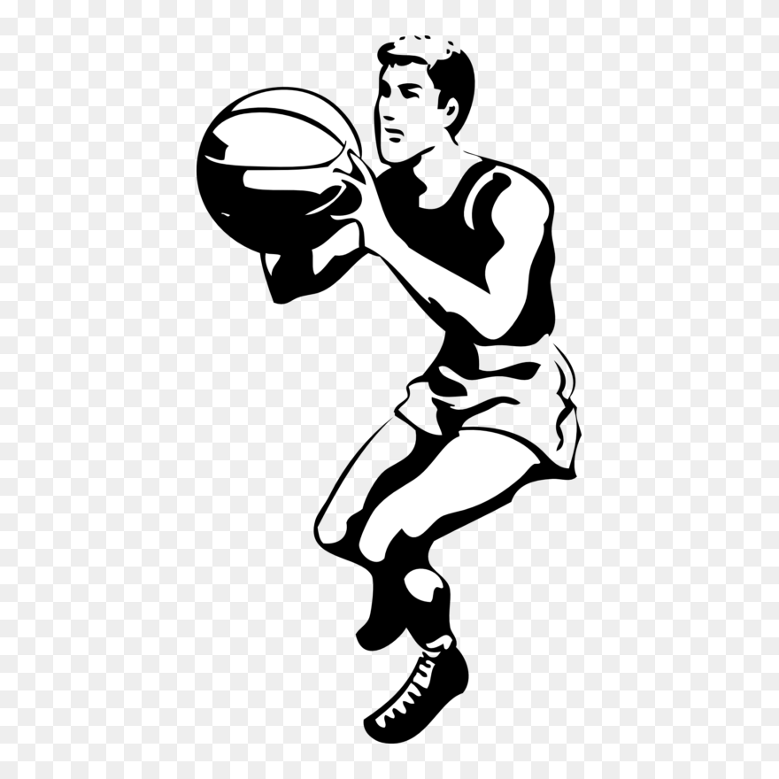 Basketball Clipart Black Background Picture Free Stock - Play Basketball Clipart Black And White - Png Download