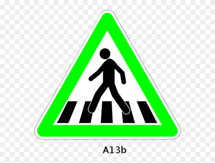 Pedestrian Crossing Sign Clip Art - Road Signs Pedestrian Crossing - Png Download